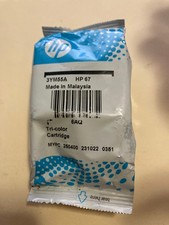 Genuine HP 67 Tri-Color Inkjet Cartridge 3YM55A Sealed - 2026 date