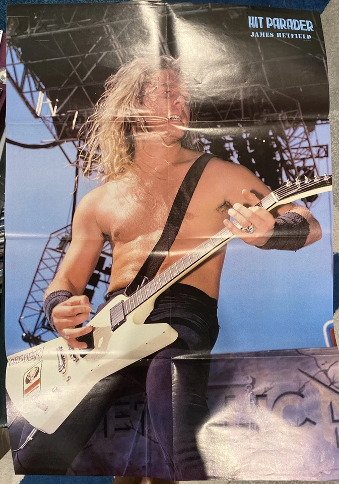 Hit Parader Magazine Metal Superstars 1989 Metallica Poster RARE - Image 3 of 4