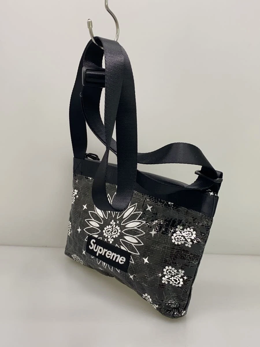 Supreme 21Ss/Sac latéral bâche bandana/Sac à bandoulière/Noir/Tout motif