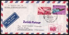 Italy Republic, first flight envelope DC10 Rome-Frankfurt 1974 -HW99