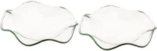 2pcs Essential Oil Dish Spa Heater Glass 8.5x8.5cm, Transparent 