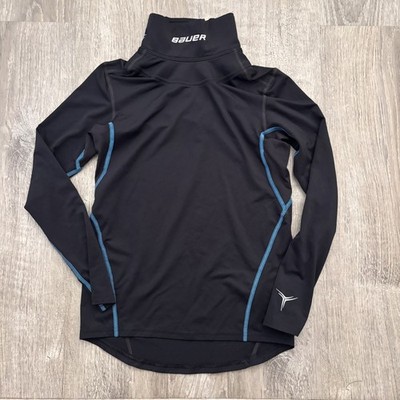 Bauer Neck Protect Shirt Youth Boys Sm Black Kevlar Ice Hockey Base Layer Safety