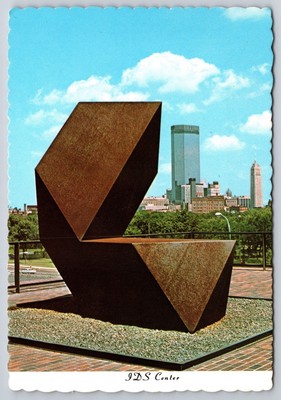 Vtg Postcard IDS Tower Two Sculptures Walker Art Center Downtown Minneapolis MN