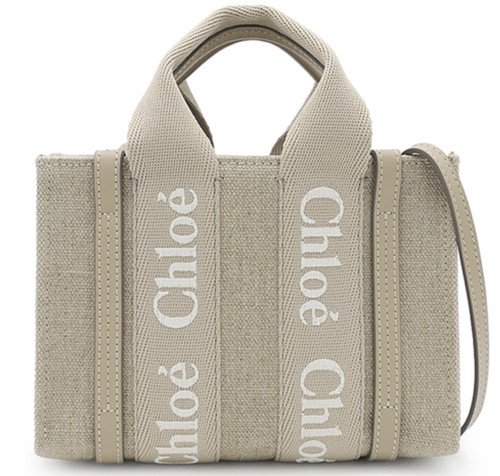 Chloé Woody Mini Tote Bag CHC24UP237L17 20E Linen Leather Brown Crossbody