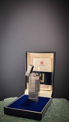 Rare Dunhill Rollagas lighter Silver Plated With Dunhill Logo Pattern
