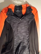 Active Life 90° By Reflux Activewear Woman's Top Thumb Holes Black& Coral