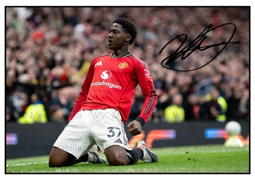 10878. Kobbie Mainoo Signed Pictures A4 Prints Manchester United England