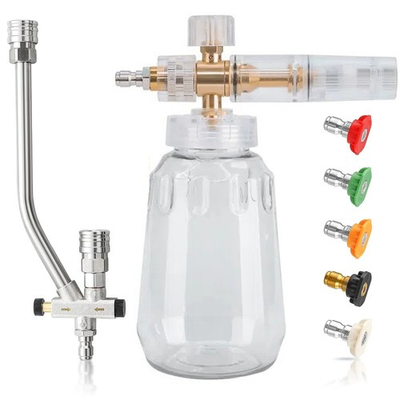 #ad 1 4” Pressure Washer Foam Cannon with Dual Connector Double Tip Attachment $31.81