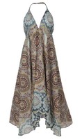 Boho Sommerkleid, Magic Dress, Maxikleid, Neckholder Strandkleid - Blaugrau