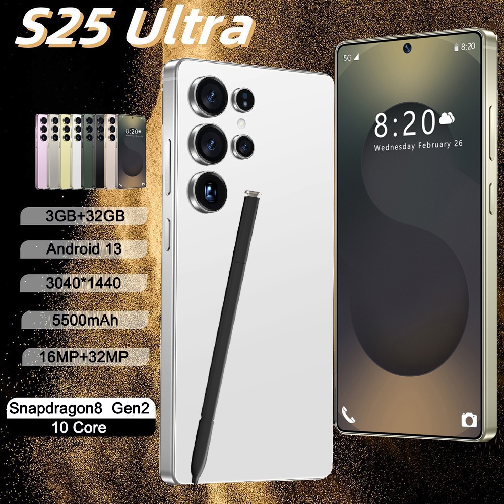 S25 Ultra 5G Unlocked Android 13 Phone 3G+32GB Smartphone Dual SIM