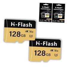 128GB SD Card 2 Pack Adapter, 256GB Memory Card High Speed U3 4k V30 128gb X2