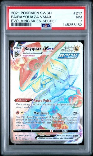 2021 POKEMON SWORD & SHIELD EVOLVING SKIES SECRET FULL ART/RAYQUAZA VMAX PSA 7