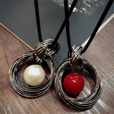 Atemberaubende Gothic Vampir Rot Herz Halskette Perle Punk Halloween Schmuck Geschenk