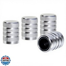 4-Piece Anodized Aluminum-Plastic Composite Tire Valve Stem Caps with Integra