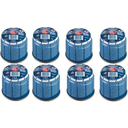 8 Cartucce Gas a Forare Kemper 1120S1 190g Butano per Campeggio Fornelli Stufe