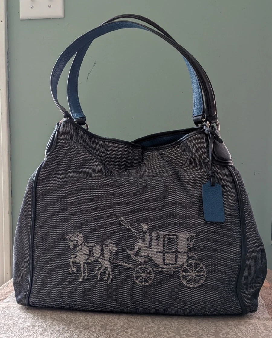 Coach Edie Shoulder Bag Blue Bags & Handbags for Women for sale | eBay