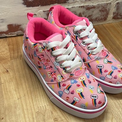 Heelys Pro 20 Prints Pink Rainbow Cloud Skate Shoes Youth Size 2 10335 NEW