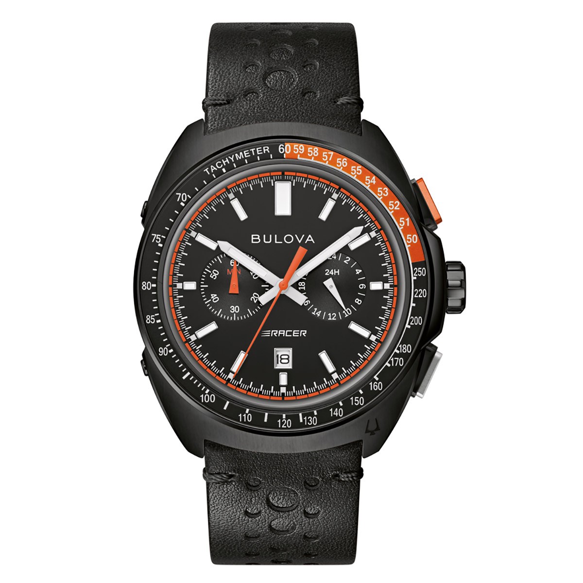 Men's Bulova Racing Chronograph Black Strap Watch - Image 2