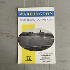 1968 WARRINGTON V DONCASTER NORTHERN LEAGUE CHAMPIONSHIP RUGBY RL PROGRAMME VGC