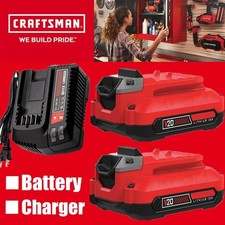 2PACK 20Volt For Craftsman V20 2.0Ah Li-ion Battery CMCB204 CMCB202 /Charger