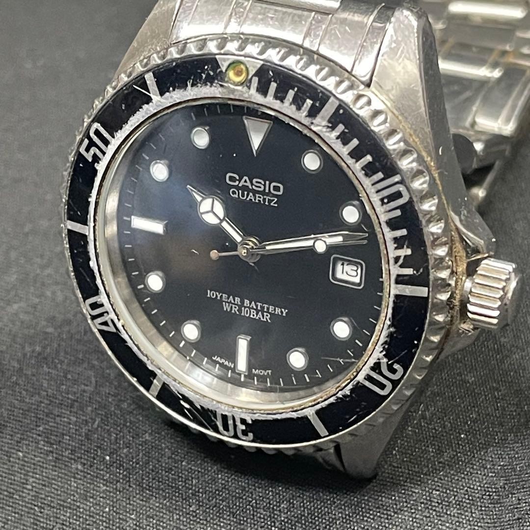 Clean Vintage Casio Mtd-1043 Submariner 100m Quartz Diver Watch