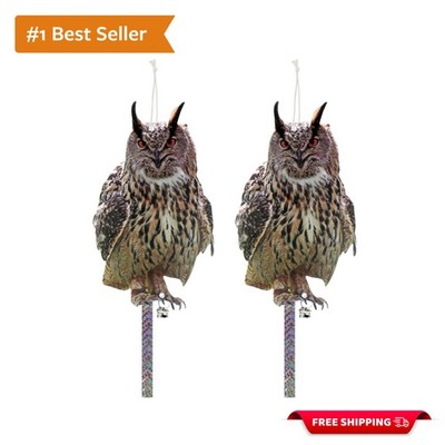 2PCS Garden Owl Scare Devices - Waterproof Plastic to Deter Squirrels and Birds