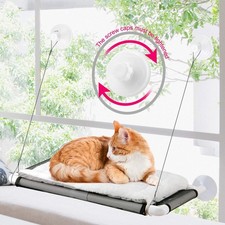 Cat Window Perch Cat Hammock Window Seat w/Free Fleece Blanket 2026 Latest Screw