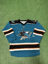 San Jose Sharks Reebok Jersey Youth Size S/M 4-7 Black Teal NHL Hockey MARKED