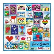 Love Letters Stamps Collage Puzzle, 1000 Piece Puzzle for All Ages
