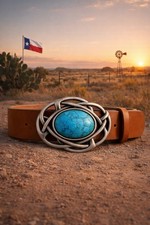 Elegant Turquoise Belt Buckle