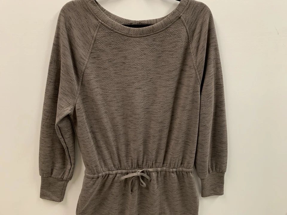 Prana Women Dress Large Brown Sunrise Pockets Long Sleeve Waist Drawstring - Image 3 of 4