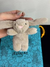 Jellycat Bashful Beige Bunny Bag Charm Plush Keychain Stuffed Toy Cute NWT