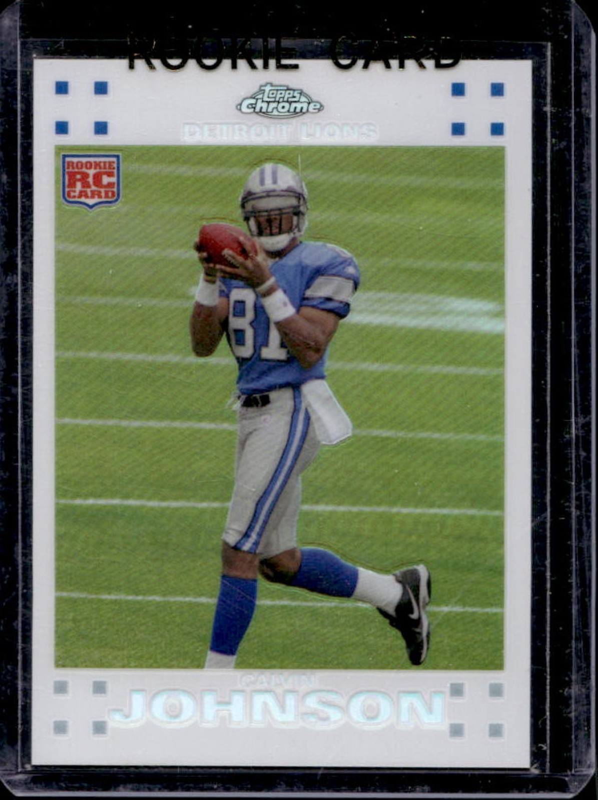 2007 Topps Chrome Calvin Johnson RC White Refractor Rookie #/869 Lions
