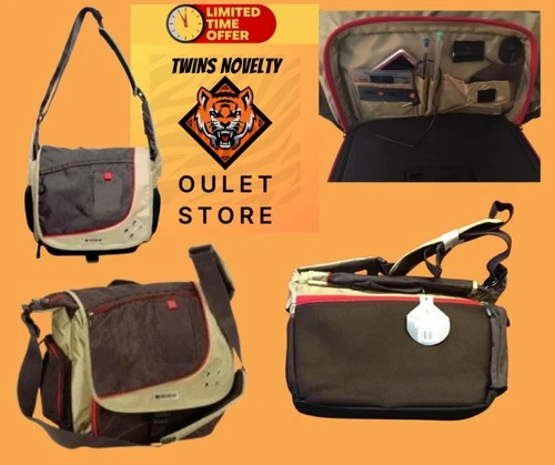 Clearance Sale MUSIC Messenger Travel Backpack Rucksack Laptop School Beige NEW - Picture 2 of 24