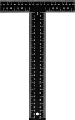 T Square Ruler - 12 Inch Metal T Ruler for Drafting, Architecture, Engineering