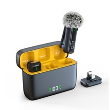 2 in 1 Wireless Lavalier Microphone for iPhone Android Phone, Noise Canceling...