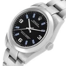 Rolex Midsize Black Dial Blue Hour Marker Ladies Watch 177200 Card 5