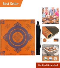 Anti Slip Mahjong Mat with Rules, Noise Reduction American Mahjong Table Mat ...