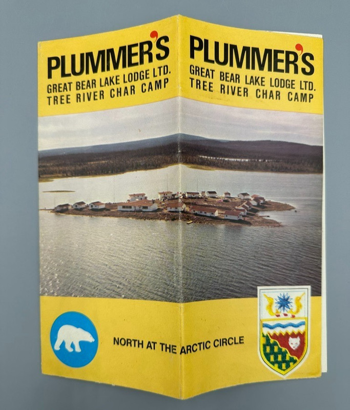 c 1970 Plummer's Great Bear Lake Lodge Manitoba Brochure MAP Vintage FISHING