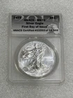 2014 SILVER EAGLE ANACS MS70 ~~ FIRST DAY ISSUE  ~~ PRISTINE ~~ NO SPOTS