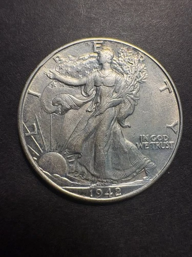 1942-P Walking Liberty Half Dollar 50C - Philadelphia Mint - Nice Luster - BU