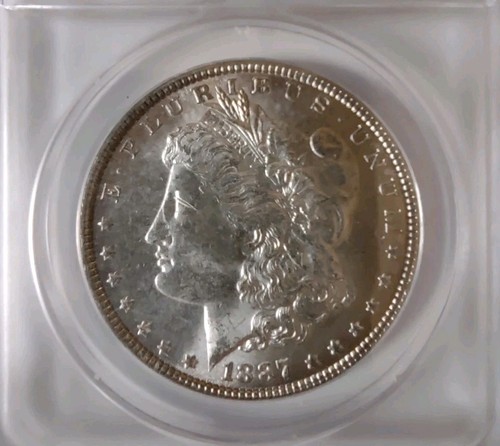 1887 Morgan Silver Dollar MS63 ANACS - Picture 2 of 4
