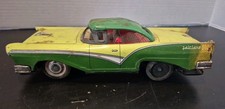 Vintage Green Ford Fairlane 500 Tin Litho Friction Toy Car Japan