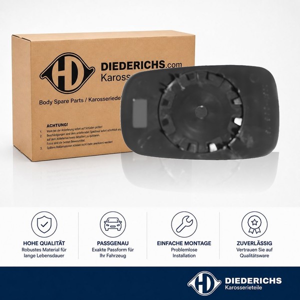 Spiegelglas Aussenspiegel Rechts Diederichs 4464226 FÜR Renault-image