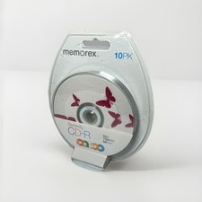 MEMOREX CD-R 10PK 80min Serenity Theme Butterflies Floral NEW Retro 2009 RARE