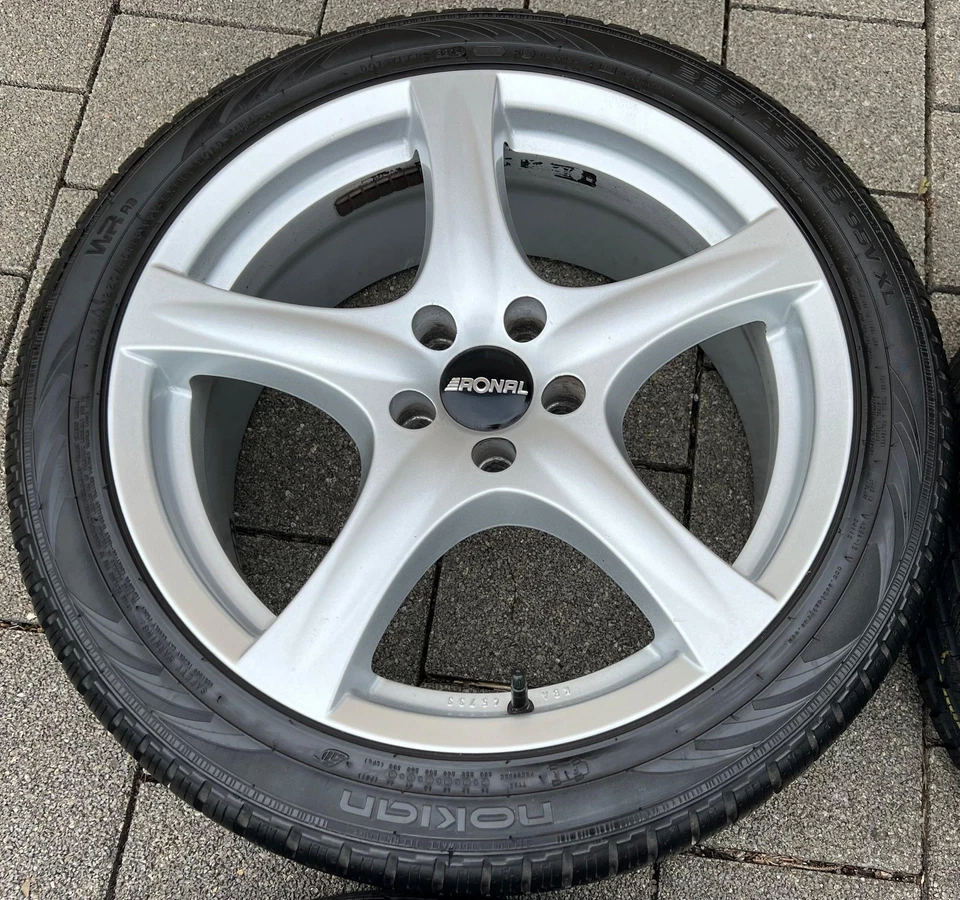 4 ALU 18" WINTERRÄDER PEUGEOT 407 508 RHX 225/45R18 95V RDKS NOKIAN FREIHAUS - Bild 4 von 4