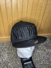 New York NYC 1664 Snapback Cap Hat Black