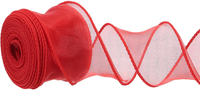 4 Cm X 9.1 M Organzaband, Rot Geschenkverpackung Schleifenband Breit, Dekoband,