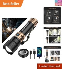 LED Flashlights High Lumens with Ignition Lens,2000lm Super Bright Rechargeab...