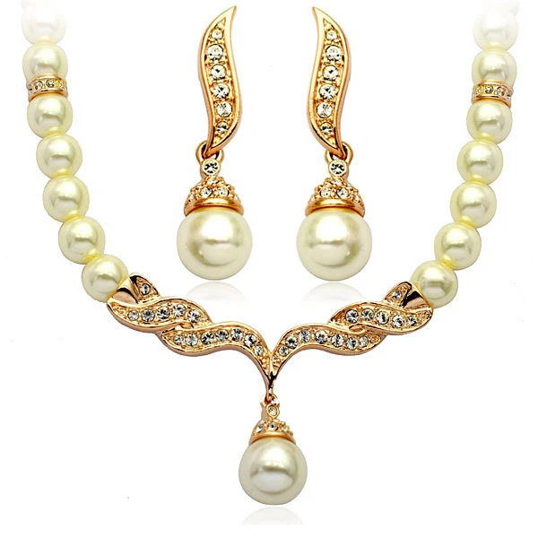 White moti jewellery set deals